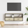 Mueble TV madera ingeniería y metal roble Sonoma 100x31x39,5 cm en Muebles TV | Comprar online en Foru.es
