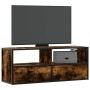 Mueble TV metal y madera contrachapada roble humo 100x31x39,5cm en Muebles TV | Comprar online en Foru.es