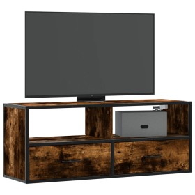 Mueble TV metal y madera contrachapada roble humo 100x31x39,5cm en Muebles TV | Comprar online en Foru.es