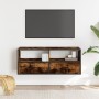 Mueble TV metal y madera contrachapada roble humo 100x31x39,5cm en Muebles TV | Comprar online en Foru.es