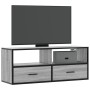 Mueble de TV madera y metal roble ahumado 100x31x39,5 cm en Muebles TV | Comprar online en Foru.es