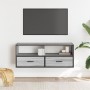 Mueble de TV madera y metal roble ahumado 100x31x39,5 cm en Muebles TV | Comprar online en Foru.es