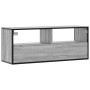 Mueble de TV madera y metal roble ahumado 100x31x39,5 cm en Muebles TV | Comprar online en Foru.es