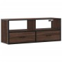 Mueble TV madera ingeniería y metal marrón roble 100x31x39,5 cm en Muebles TV | Comprar online en Foru.es