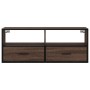 Mueble TV madera ingeniería y metal marrón roble 100x31x39,5 cm en Muebles TV | Comprar online en Foru.es