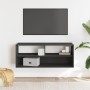 Mueble de TV madera de ingeniería y metal negro 100x31x39,5 cm en Muebles TV | Comprar online en Foru.es