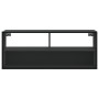 Mueble de TV madera de ingeniería y metal negro 100x31x39,5 cm en Muebles TV | Comprar online en Foru.es