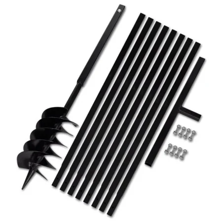 Earth Drill With Handle 150 mm With Extension Tube 9 M Steel by vidaXL, Helical augers - Ref: Foro24-270528, Price: 117,82 €,...