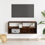 Mueble TV metal y madera contrachapada roble humo 100x31x39,5cm en Muebles TV | Comprar online en Foru.es