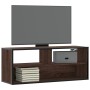 Mueble TV madera ingeniería y metal marrón roble 100x31x39,5 cm en Muebles TV | Comprar online en Foru.es