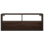 Mueble TV madera ingeniería y metal marrón roble 100x31x39,5 cm en Muebles TV | Comprar online en Foru.es