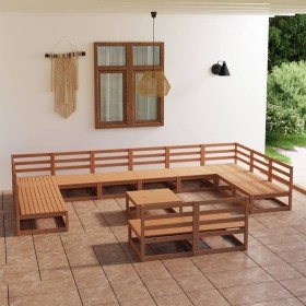 Juego de muebles de jardín 13 piezas madera maciza de pino en Conjuntos de jardín | Comprar online en Foru.es