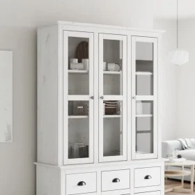 BODO wardrobe with glass doors solid white pine wood by vidaXL, Sideboards - Ref: Foro24-355077, Price: 249,66 €, Discount: %