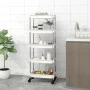 Kitchen cart 5 levels iron and white ABS 42x29x128 cm by vidaXL, Kitchen and dining carts - Ref: Foro24-336332, Price: 52,79 ...