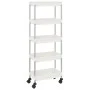Kitchen cart 5 levels iron and white ABS 42x29x128 cm by vidaXL, Kitchen and dining carts - Ref: Foro24-336332, Price: 52,79 ...