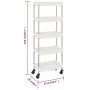 Kitchen cart 5 levels iron and white ABS 42x29x128 cm by vidaXL, Kitchen and dining carts - Ref: Foro24-336332, Price: 52,79 ...