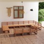 Juego de muebles de jardín 13 piezas madera maciza de pino en Conjuntos de jardín | Comprar online en Foru.es