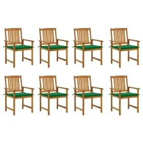 Sillas de jardín con cojines 8 uds madera maciza de acacia de vidaXL, Sillas de jardín - Ref: Foro24-3078171, Precio: 604,81 ...