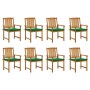 Sillas de jardín con cojines 8 uds madera maciza de acacia de vidaXL, Sillas de jardín - Ref: Foro24-3078171, Precio: 640,19 ...