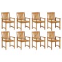 Sillas de jardín con cojines 8 uds madera maciza de acacia de vidaXL, Sillas de jardín - Ref: Foro24-3078171, Precio: 640,19 ...