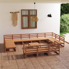 Juego de muebles de jardín 14 piezas madera maciza de pino en Conjuntos de jardín | Comprar online en Foru.es