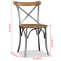 Sillas de comedor 6 uds madera de mango respaldo acero cruzado de vidaXL, Sillas de comedor - Ref: Foro24-274909, Precio: 671...
