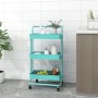 Carrito de cocina 3 niveles hierro y ABS turquesa 42x35x85 cm de vidaXL, Carros de cocina y comedor - Ref: Foro24-336338, Pre...