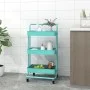 Carrito de cocina 3 niveles hierro y ABS turquesa 42x35x85 cm de vidaXL, Carros de cocina y comedor - Ref: Foro24-336338, Pre...