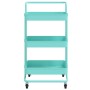 Carrito de cocina 3 niveles hierro y ABS turquesa 42x35x85 cm de vidaXL, Carros de cocina y comedor - Ref: Foro24-336338, Pre...