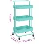 Carrito de cocina 3 niveles hierro y ABS turquesa 42x35x85 cm de vidaXL, Carros de cocina y comedor - Ref: Foro24-336338, Pre...