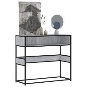 Mesa consola madera de ingeniería gris Sonoma 90x35x80 cm en Mesas auxiliares | Comprar online en Foru.es