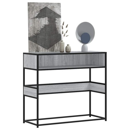 Mesa consola madera de ingeniería gris Sonoma 90x35x80 cm en Mesas auxiliares | Comprar online en Foru.es