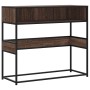 Mesa consola madera de ingeniería marrón roble 90x35x80 cm en Mesas auxiliares | Comprar online en Foru.es