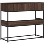 Mesa consola madera de ingeniería marrón roble 90x35x80 cm en Mesas auxiliares | Comprar online en Foru.es