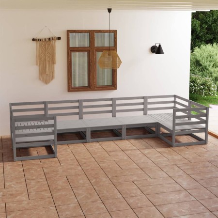 Juego de muebles de jardín 7 piezas madera maciza de pino en Conjuntos de jardín | Comprar online en Foru.es