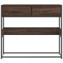 Mesa consola madera de ingeniería marrón roble 90x35x80 cm en Mesas auxiliares | Comprar online en Foru.es