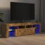 Mueble de TV con luces LED color roble ahumado 140x36,5x40 cm de vidaXL, Muebles TV - Ref: Foro24-822641, Precio: 101,08 €, D...