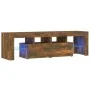 Mueble de TV con luces LED color roble ahumado 140x36,5x40 cm de vidaXL, Muebles TV - Ref: Foro24-822641, Precio: 101,08 €, D...