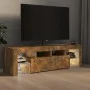 Mueble de TV con luces LED color roble ahumado 140x36,5x40 cm de vidaXL, Muebles TV - Ref: Foro24-822641, Precio: 101,08 €, D...