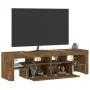 Mueble de TV con luces LED color roble ahumado 140x36,5x40 cm de vidaXL, Muebles TV - Ref: Foro24-822641, Precio: 101,08 €, D...
