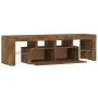 Mueble de TV con luces LED color roble ahumado 140x36,5x40 cm de vidaXL, Muebles TV - Ref: Foro24-822641, Precio: 101,08 €, D...