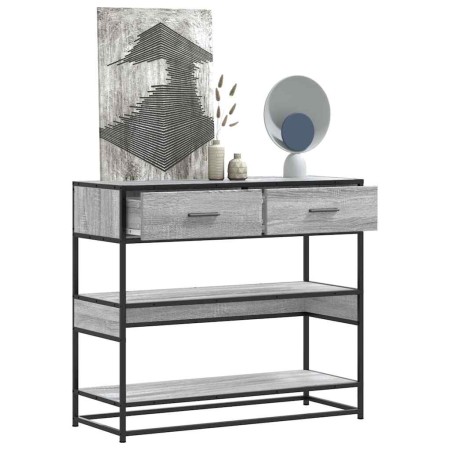 Mesa consola madera de ingeniería gris Sonoma 90x35x80 cm en Mesas auxiliares | Comprar online en Foru.es