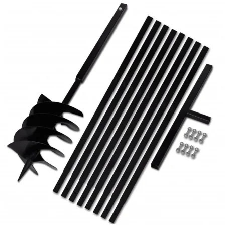 Taladro De Tierra Con Mango 200 mm Con Tubo De Extensión 9 M Acero by vidaXL, Helical augers - Ref: Foro24-270536, Price: 128...