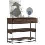 Mesa consola madera de ingeniería marrón roble 90x35x80 cm en Mesas auxiliares | Comprar online en Foru.es