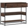 Mesa consola madera de ingeniería marrón roble 90x35x80 cm en Mesas auxiliares | Comprar online en Foru.es