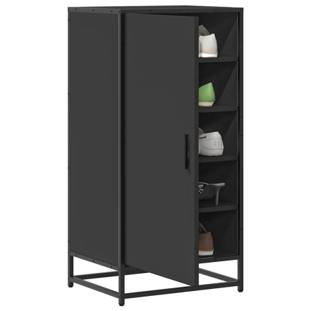 Mueble zapatero de madera de ingeniería negro 48x38x97,5 cm en Zapateros y organizadores de calzado | Comprar online en Foru.es