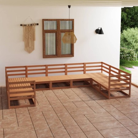 Juego de muebles de jardín 9 piezas madera maciza de pino en Conjuntos de jardín | Comprar online en Foru.es