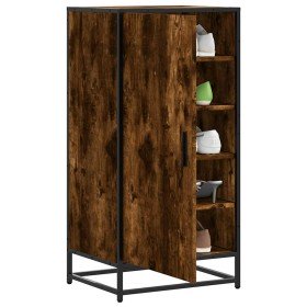 Zapatero madera contrachapada roble ahumado 48x38x97,5 cm en Zapateros y organizadores de calzado | Comprar online en Foru.es