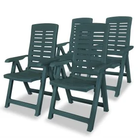 Reclining garden chairs, 4 units, green plastic by vidaXL, Garden chairs - Ref: Foro24-275069, Price: 334,92 €, Discount: %