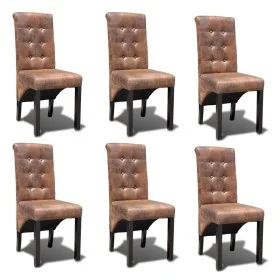 Sillas de comedor 6 unidades cuero sintético marrón de vidaXL, Sillas de comedor - Ref: Foro24-270554, Precio: 644,14 €, Desc...